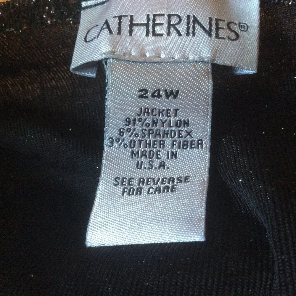 Catherines Black w/Gold & Silver Metallic Tank & Cardigan Set Size 24W - Picture 5 of 8